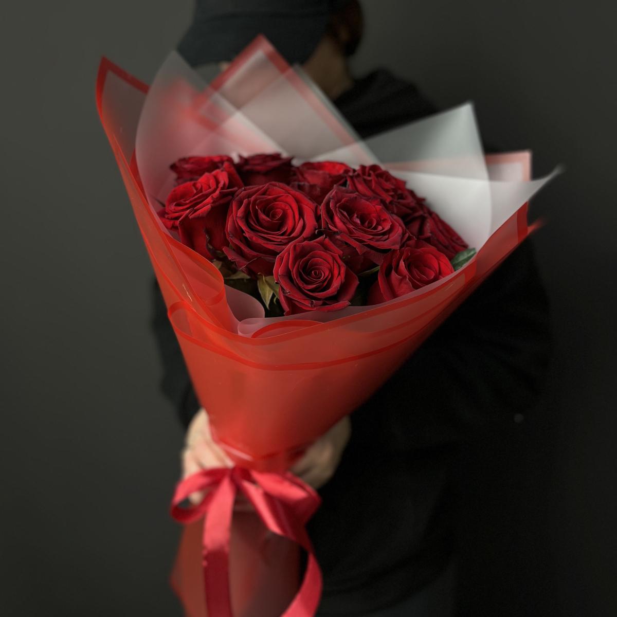 Композиция из красных роз 40 см