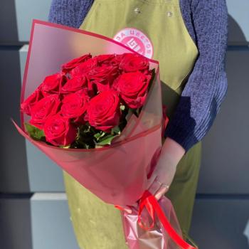 Красные розы 60 см 15 шт. (Россия) articul: 42777t