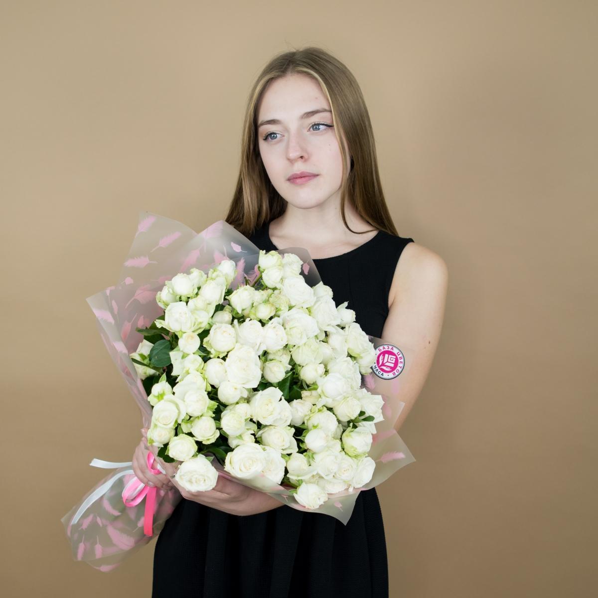 Розы кустовые белые артикул букета: 504