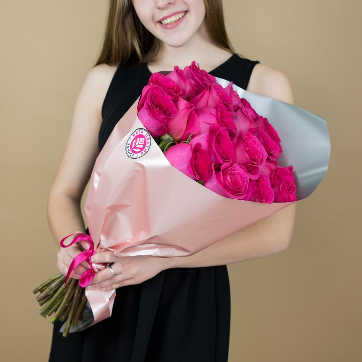 Букет из розовых роз 21 шт. (40 см) (артикул  11277tol)